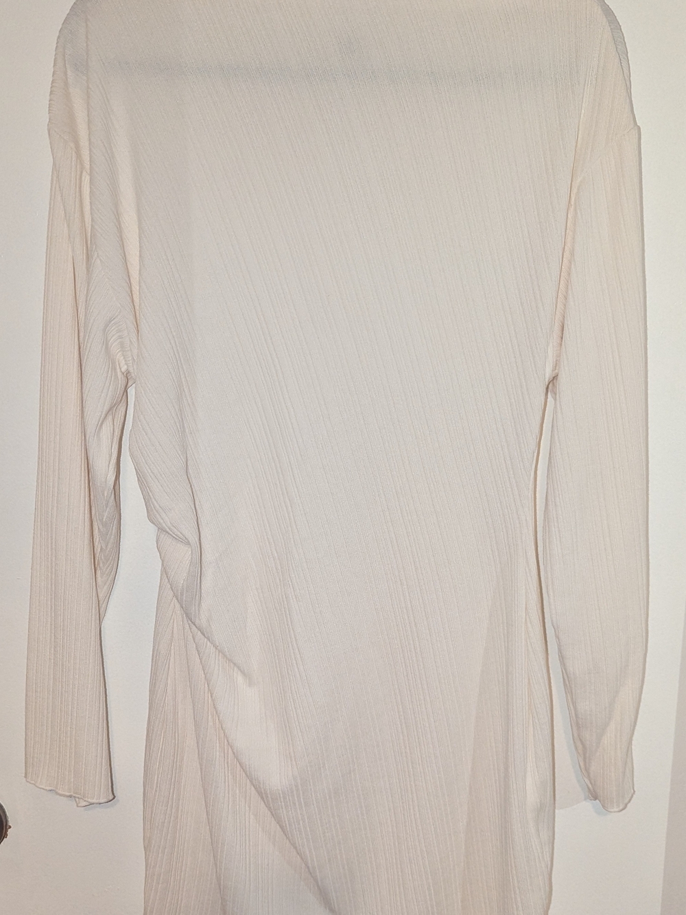 H&M Cream Ribbed Boatneck Dress